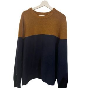 Good Fellow & Co XXL long sleeve sweater brown and blue